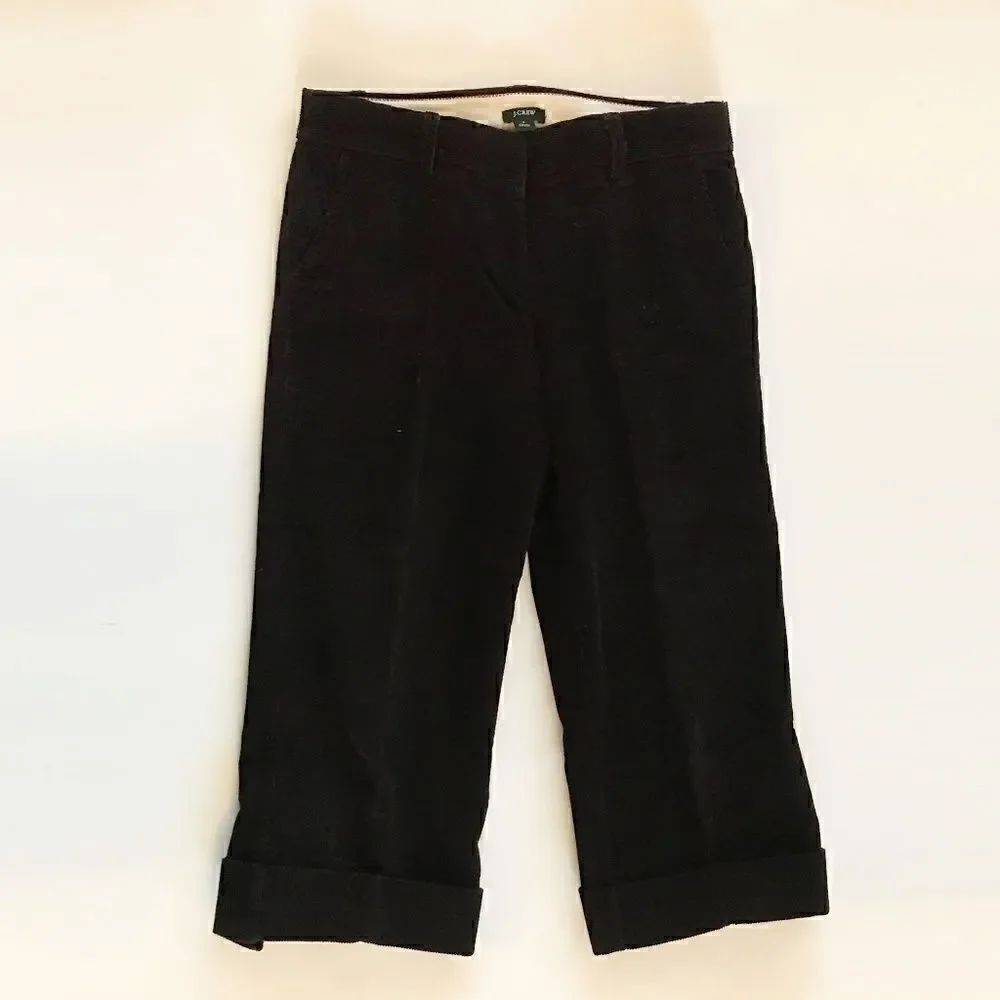 J.Crew City-Fit Corduroy Capri Pants -Black